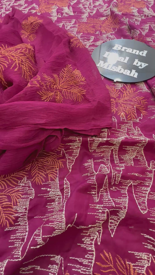 Bareeze embroidered style lawn 3 pc with bamber chiffon embroidered dupatta