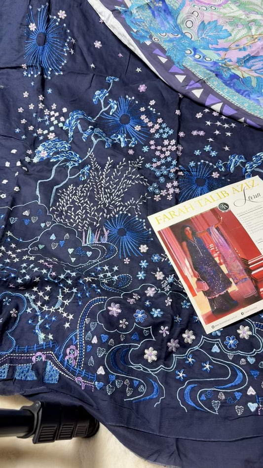 Farah talib aziz luxury embroided lawn 3pc