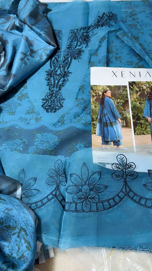 Xenia  by baroque embroided lawn 3pc