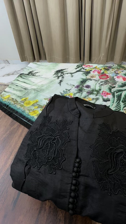 Teesa luxury embroided raw silk 3pc stitched(koyal)