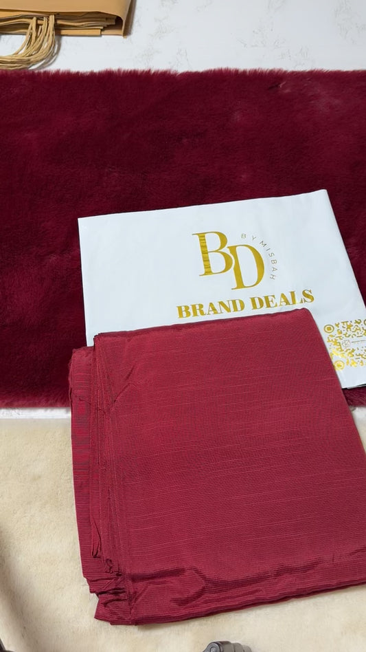 Maria b plain raw silk 2pc
