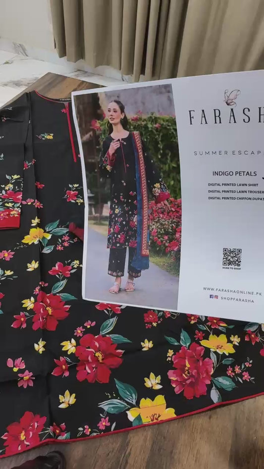 Farasha printed lawn 3pc stitched