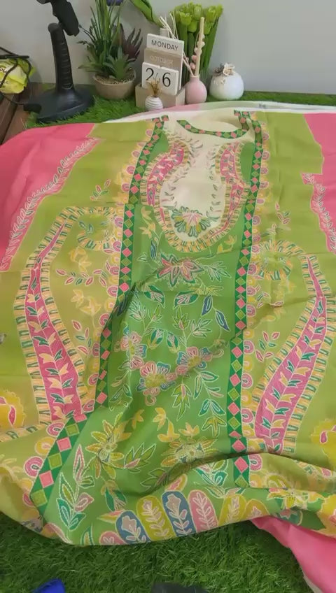 Ethnic viscose silk kaftan