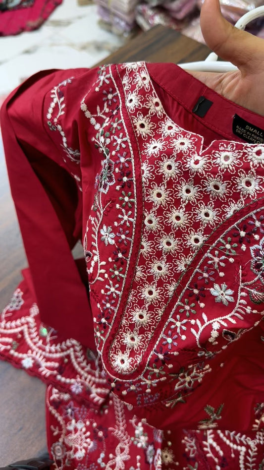 Luxury embroided lawn 3pc stitched  PRET