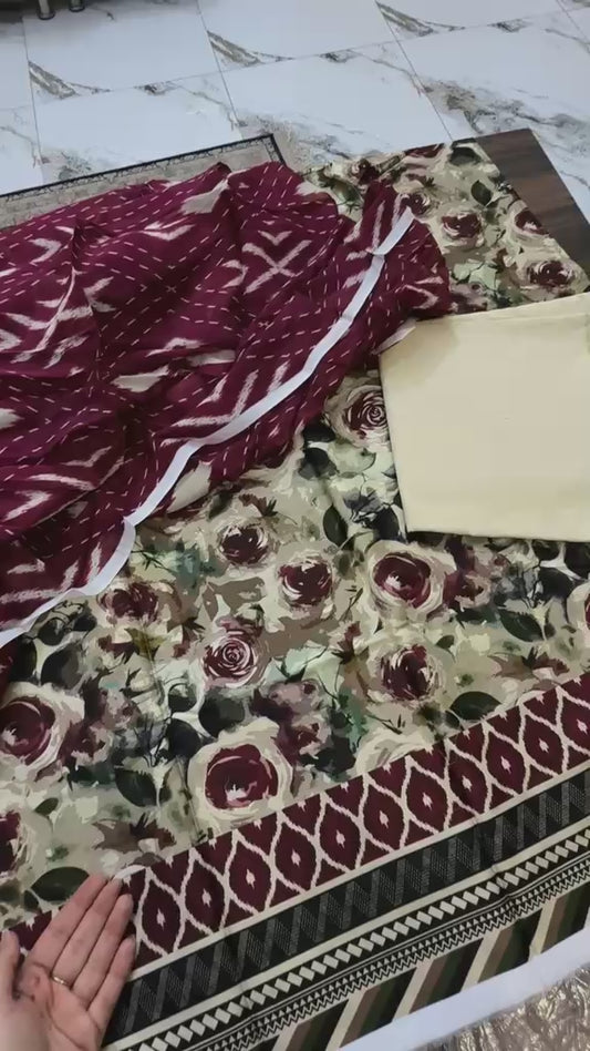 Sapphire printed lawn 3pc