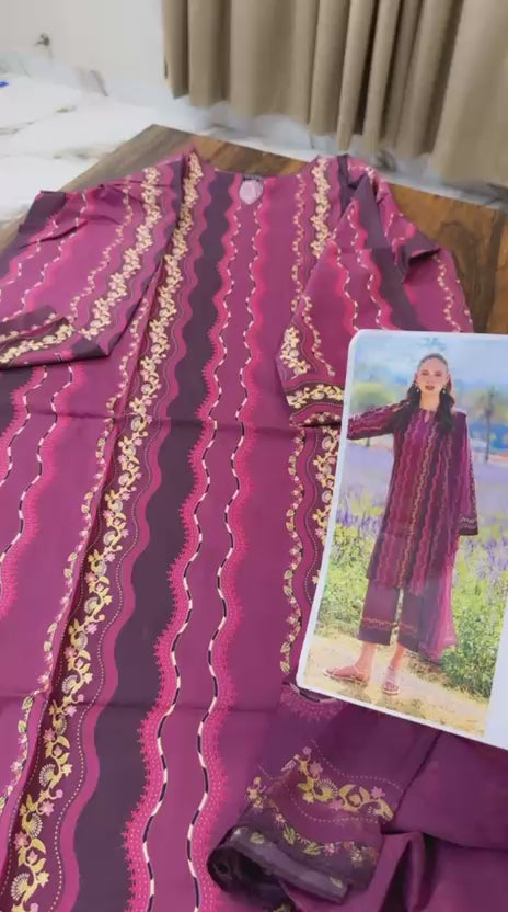 Farasha printed lawn 3pc stitched
