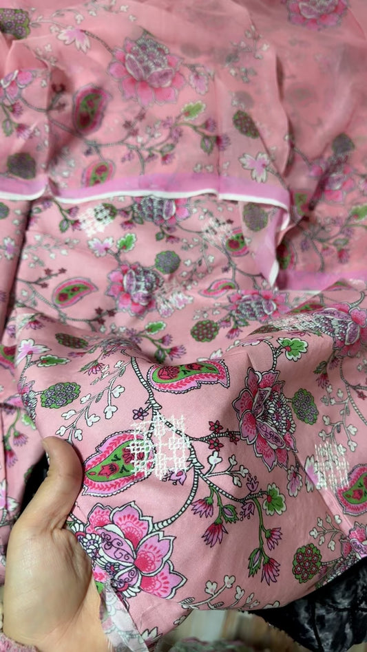 Bareeze style embroided linen 3pc