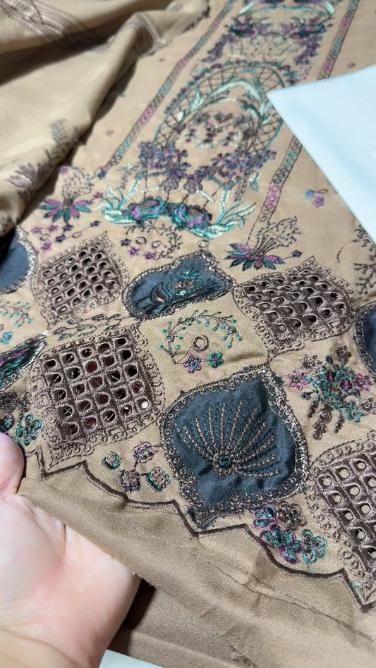 Riaz arts luxury embroided 3pc winter