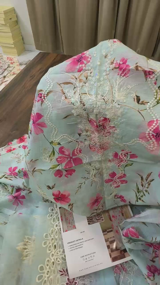 Riaz arts luxury embroidered lawn 3pc with patches