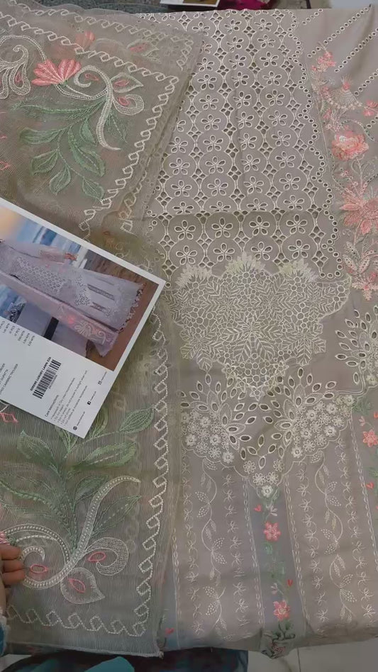 Parishay by Mahnur luxury embroided lawn 3pc