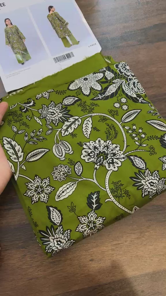 Beech tree printed 2 pc cotton Satin