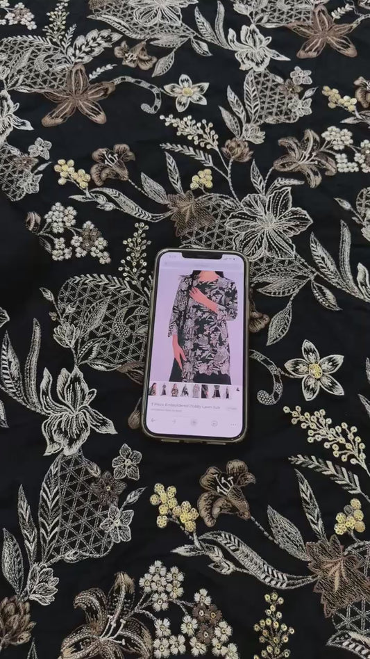 Maria b luxury embroidered textured lawn shirt