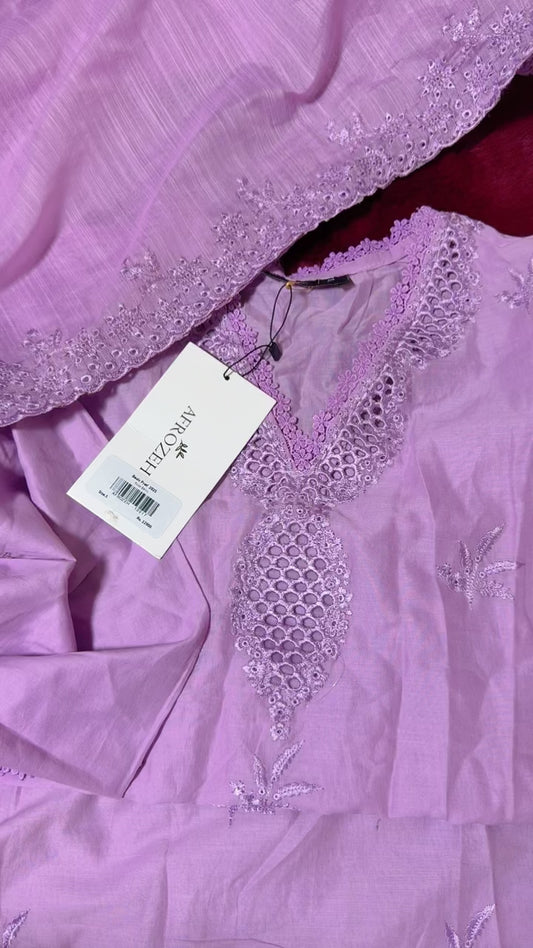 Afrozeh luxury embroided lawn 3pc