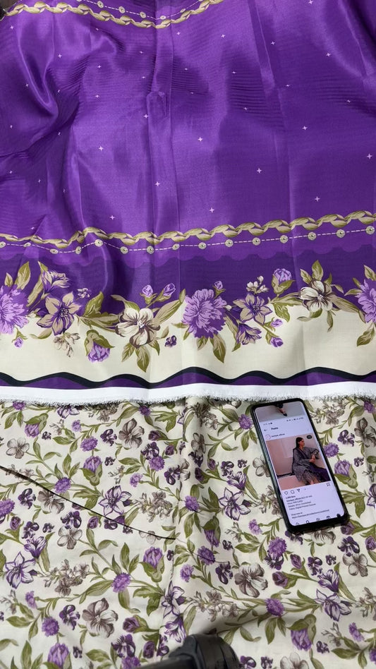 Baroque printed winter 3pc with shawl