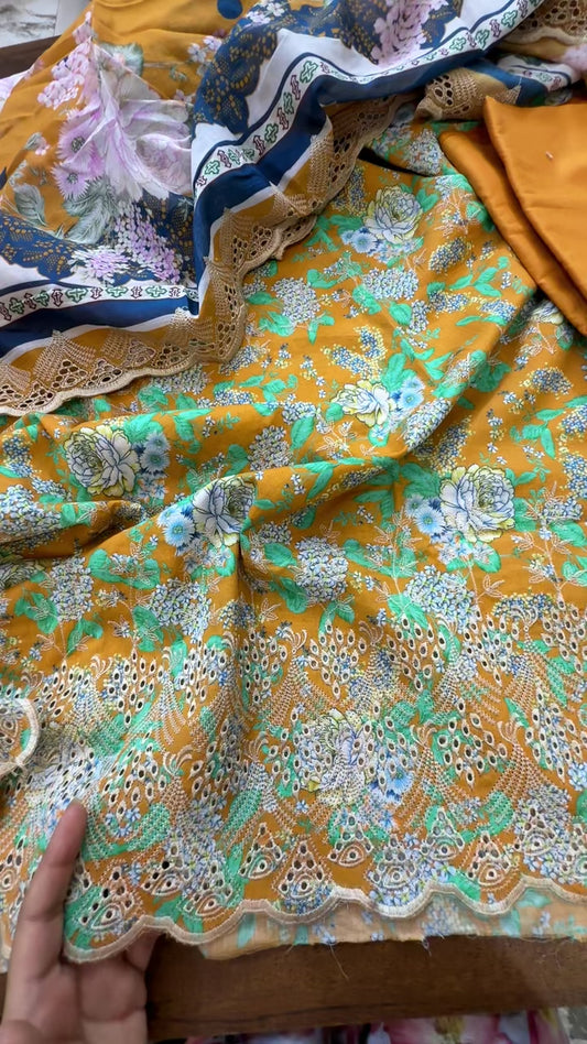 Premium Embroided lawn 3pc with embroided duppata