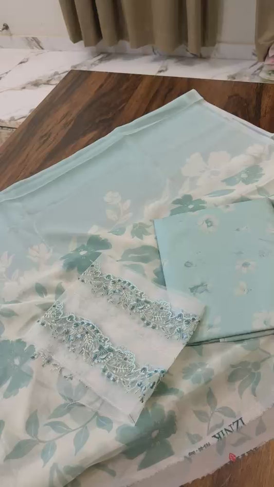 Iznik Lawn Printed 3pc (Patch ka design Change Ho sakta h)