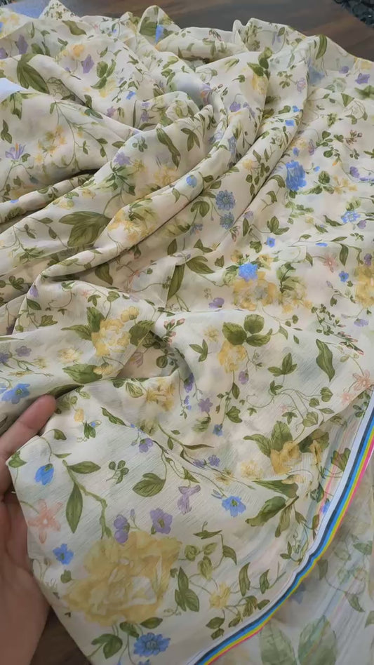 Suffuse all over printed chiffon 2pc fabric
