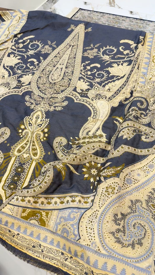 Nishat luxury winter jacquard shawl very big size