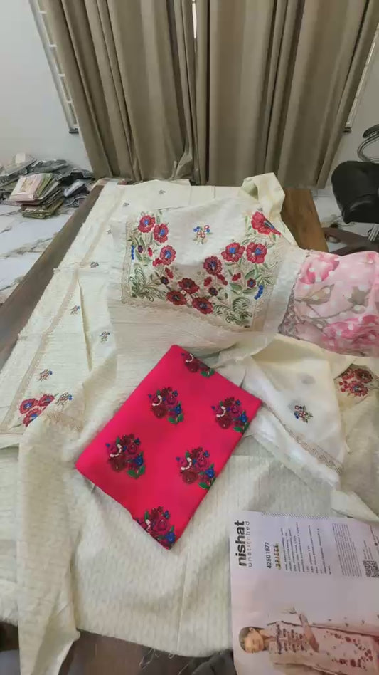 Nishat embroided lawn 3pc