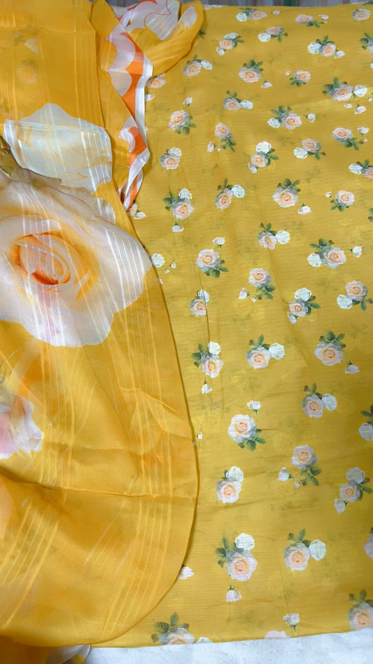 Printed lawn 3pc with chiffon duppata