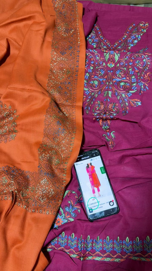 Alkaram winter shirt and shawl