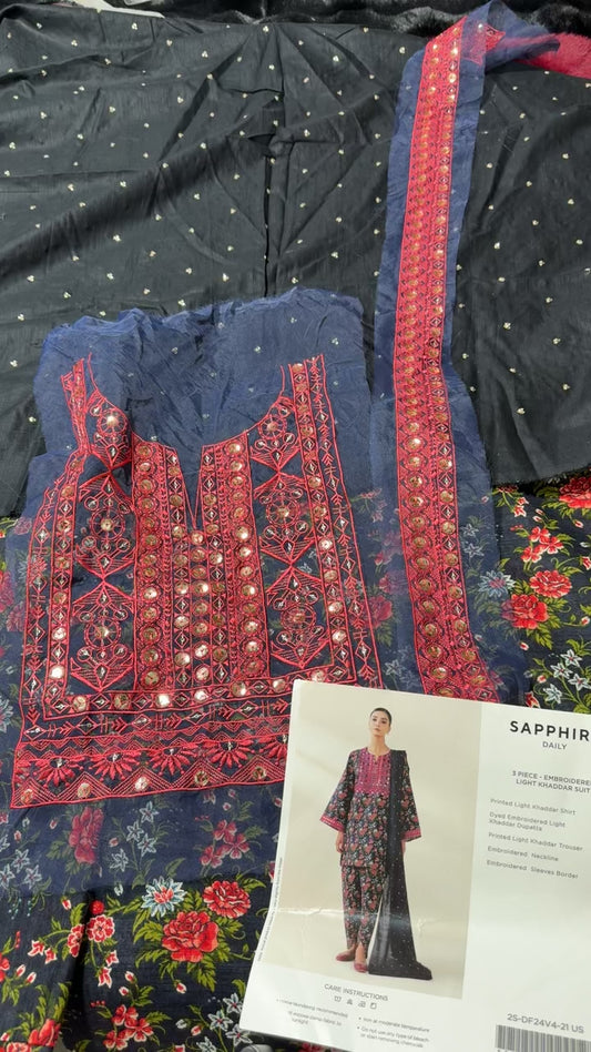 Sapphire embroided winter 3pc