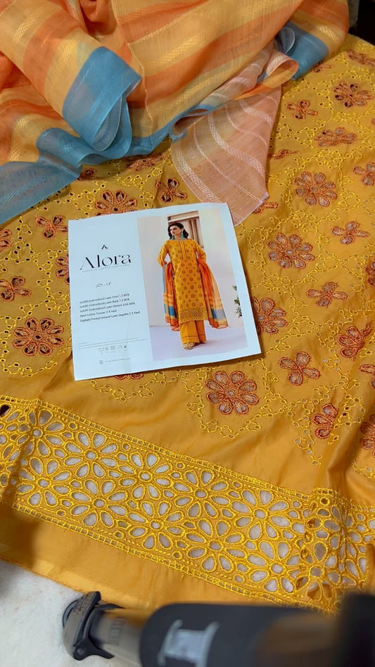 Adan libas luxury chicken Kari embroided lawn 3pc