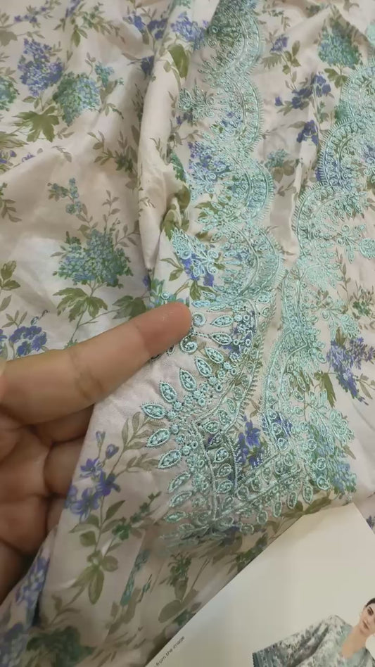 Sapphire embroidered lawn 3pc