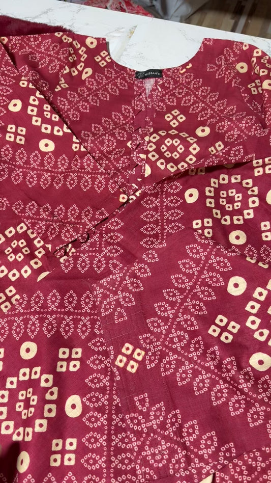 Misbah's stitched short sets 2pc for teenage (shirt length 33 trouser length 35 chest18-19)