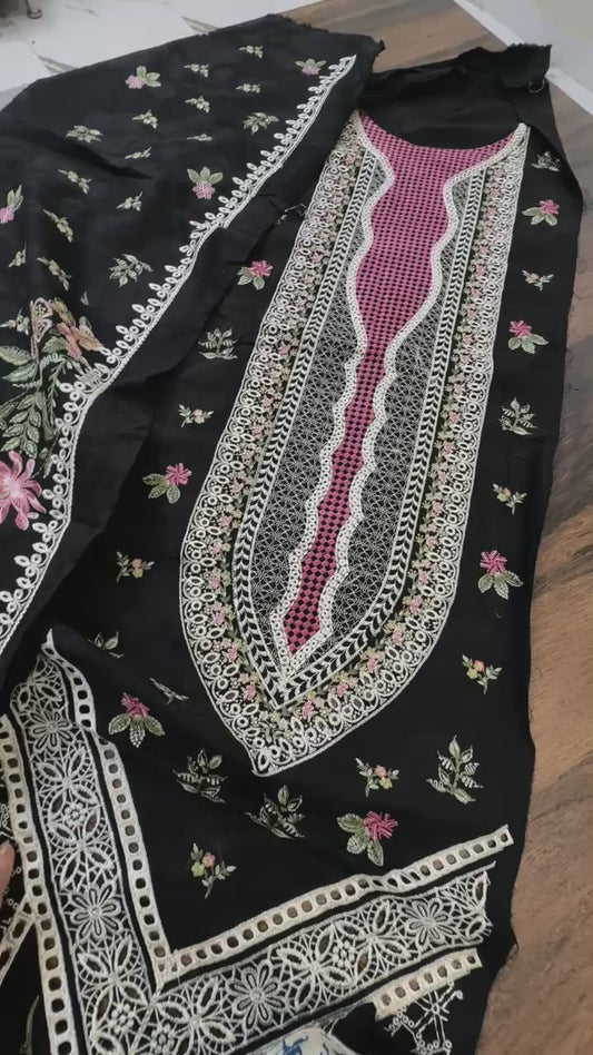 Nureh Riaz arts luxury embroidered lawn 3pc