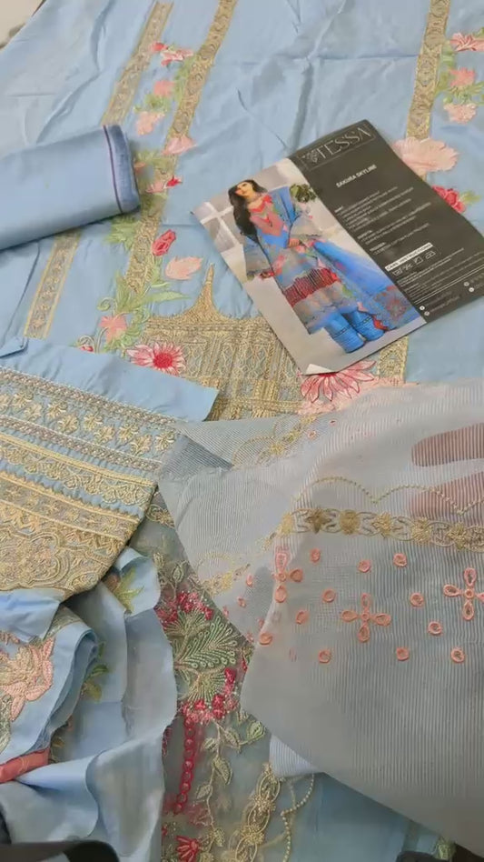 Tessa luxury embroided lawn 3pc