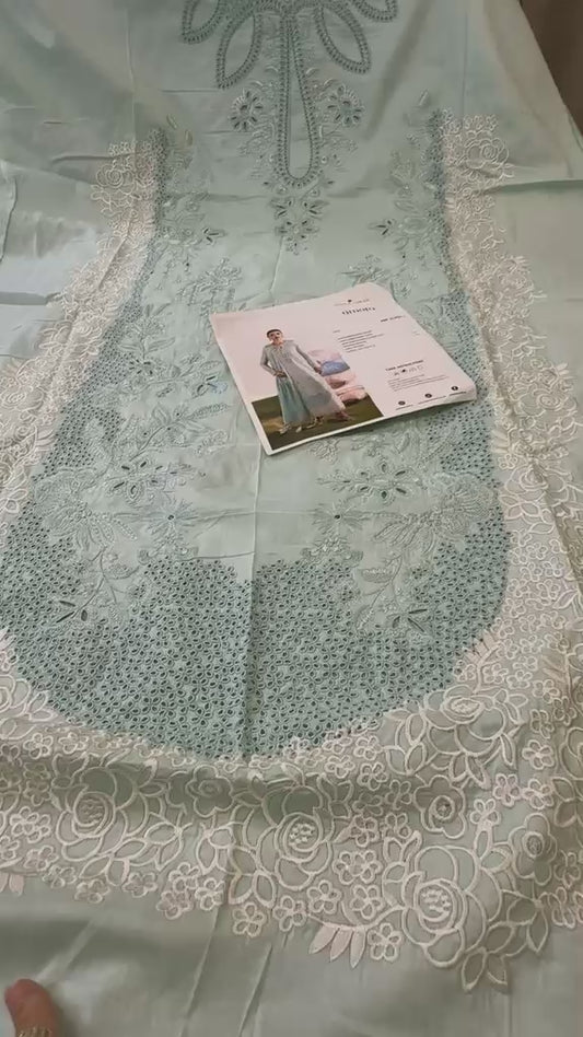 Amber imran luxury embroidered lawn 3pc Mist