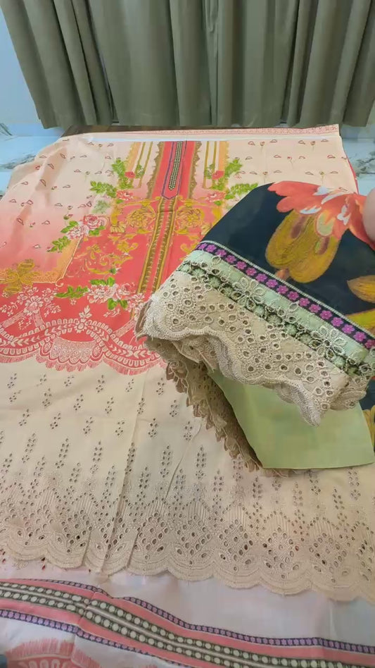 Rang Rati embroidered lawn 3Pc (Clearance Sale)
