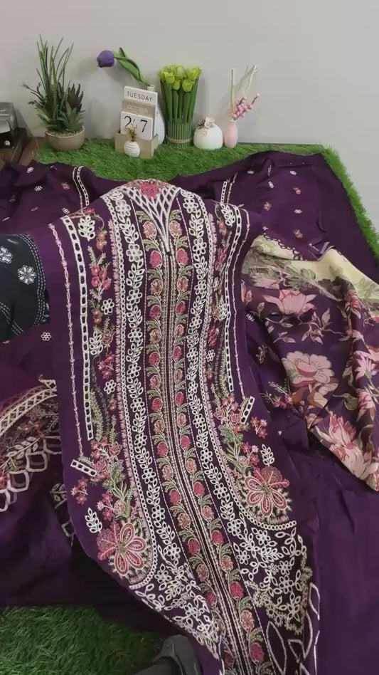 Nureh Riaz arts luxury embroidered 3pc winter