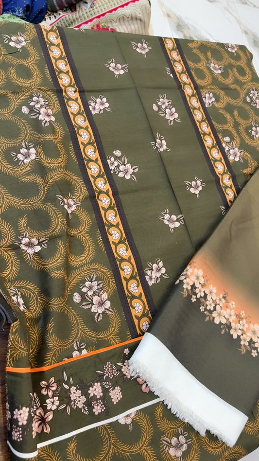 Zoya B printed winter shirt with wool shawl