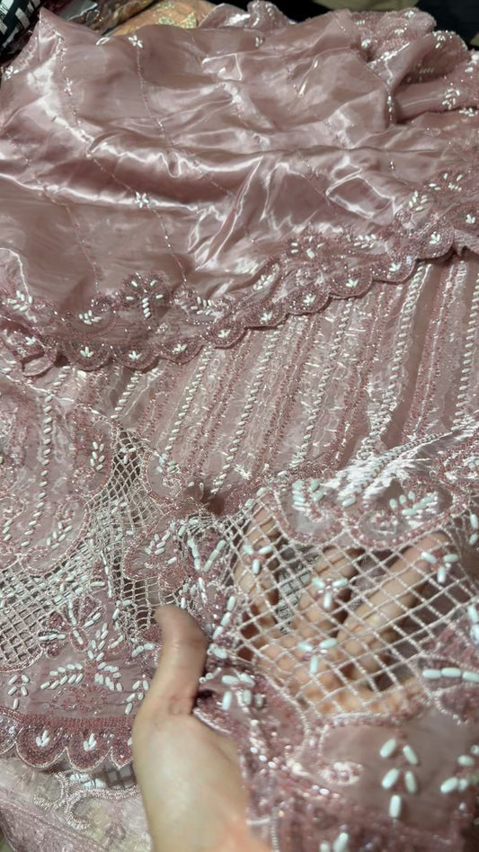 Turkish wedding  cut dana sheesha silk shirt duppata