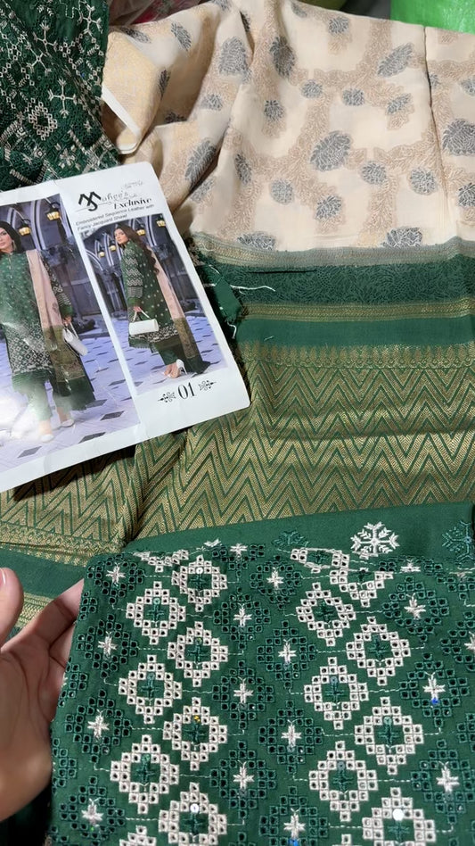 Mahees by riaz arts luxury embroided 3pc 01