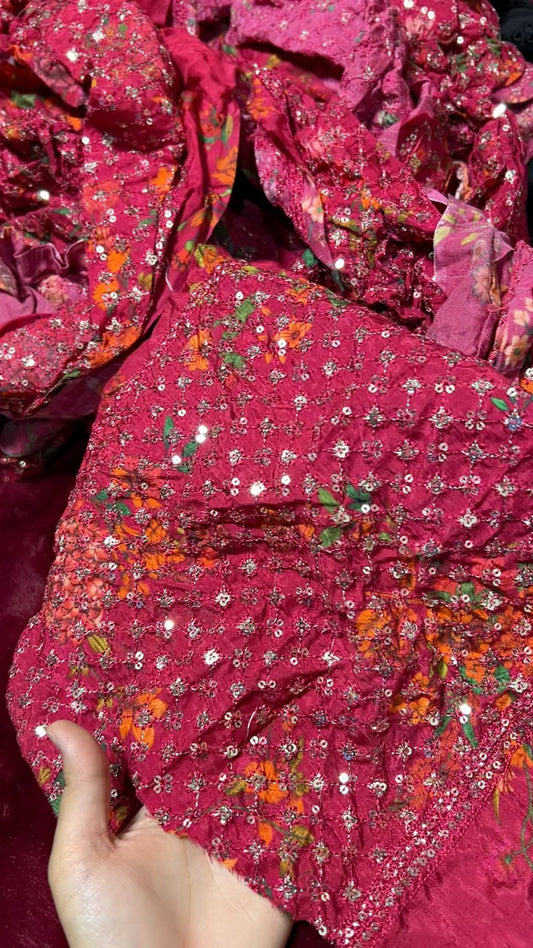 Hussain rehar silk (one yard length 11-14 inch width)
