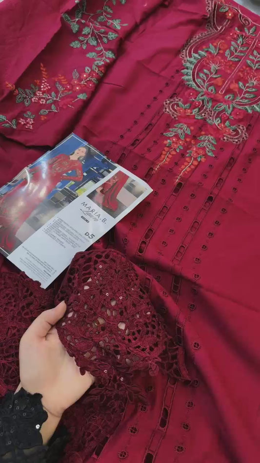Maria b Eid collection embroidered lawn 3pc