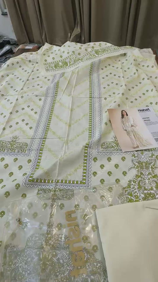 Nishat block Printed Lawn 3pc with Patches