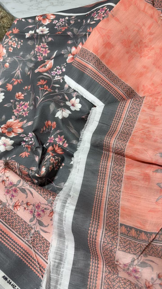 Hz printed khadar shirt duppata