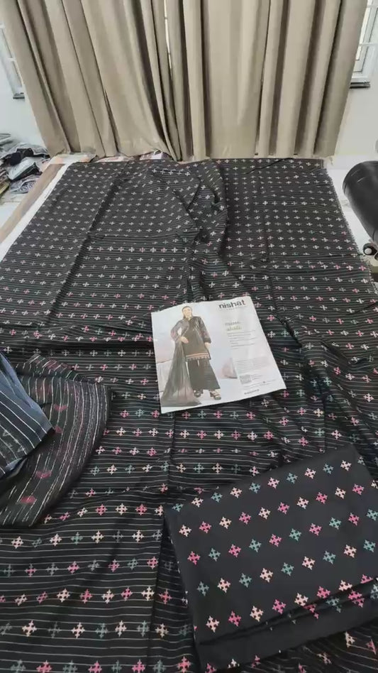 Nishat printed lawn 3pc with patches code A