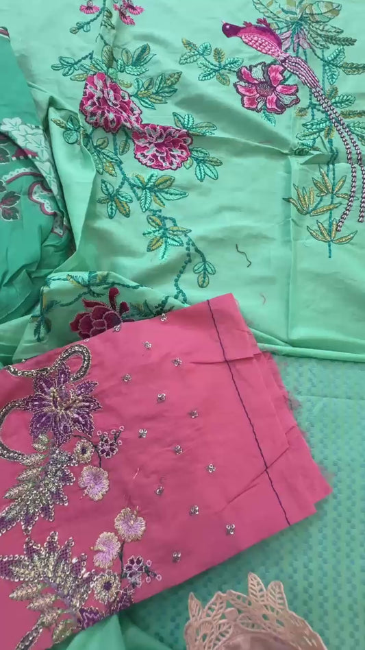 Zarashahjan embroidered lawn 3pc