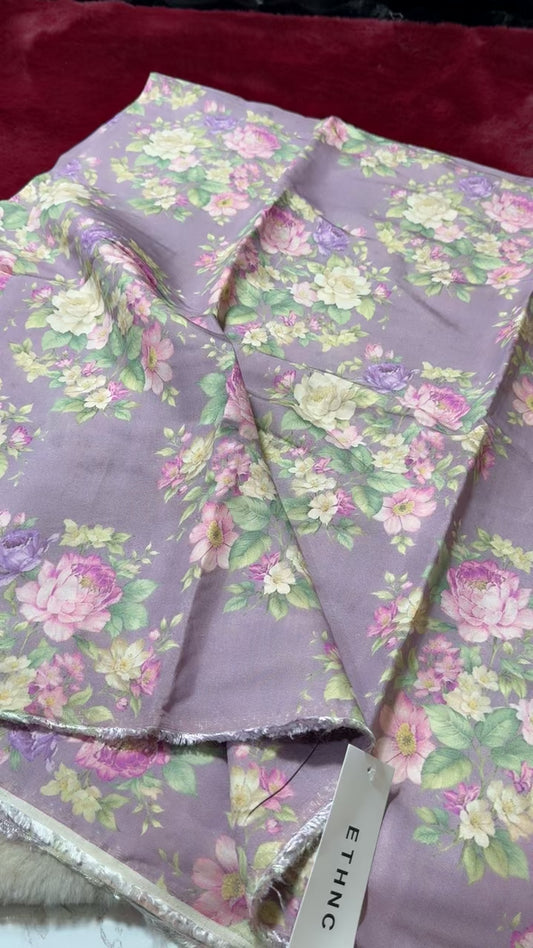 Ethnic printed raw silk 2pc