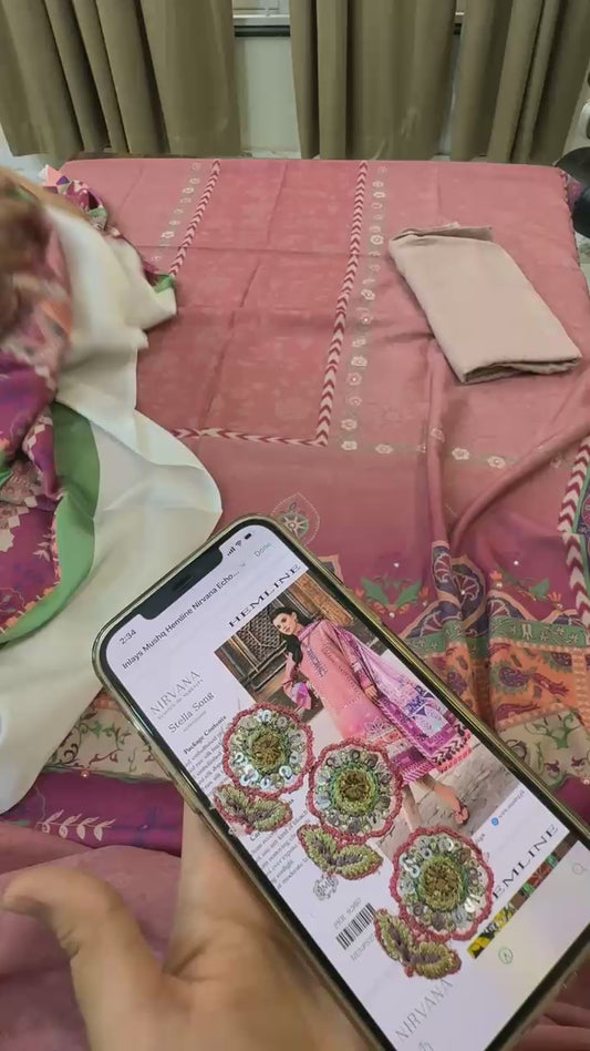 Mushq printed silk 3 pc