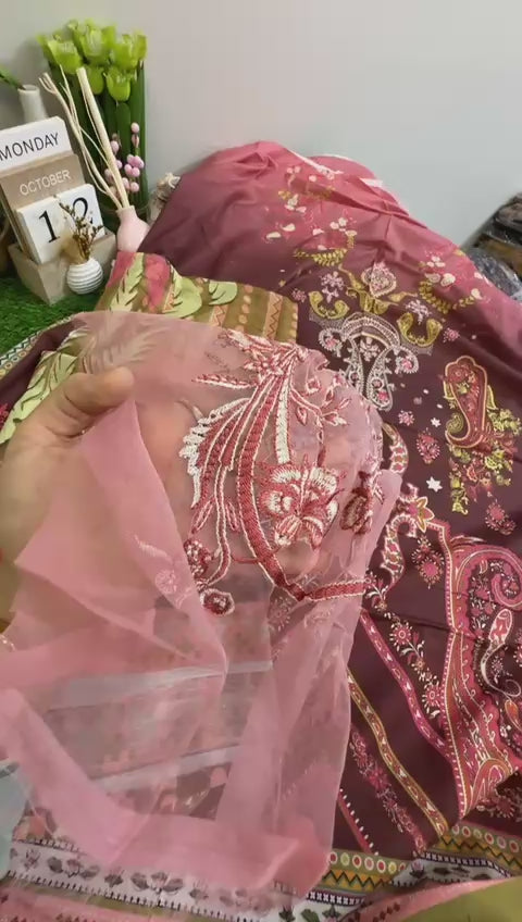Mushq printed 3 pc with patche