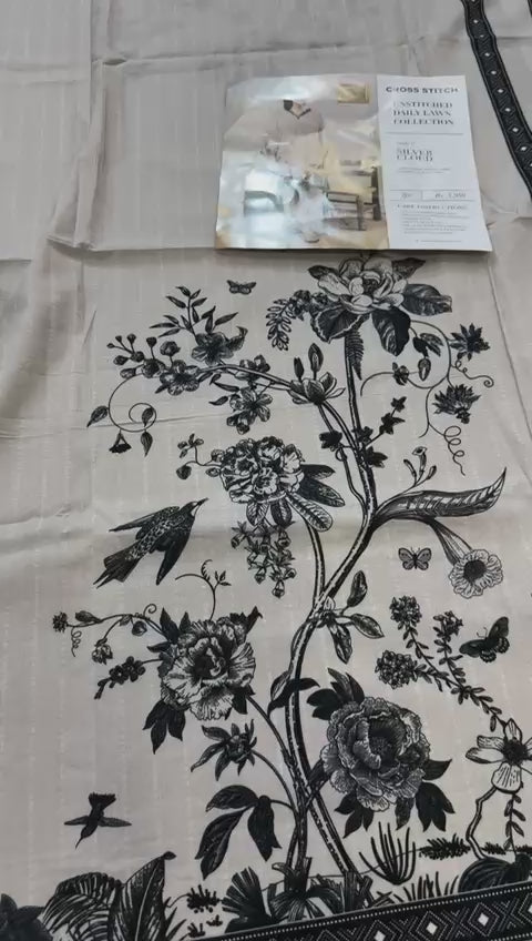 Cross stitch printed lawn 2 PC