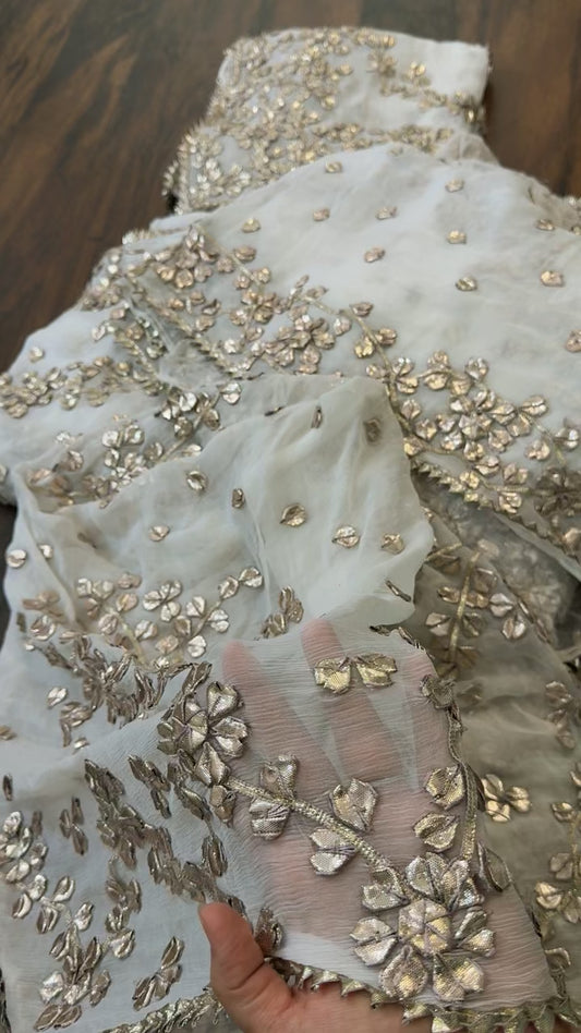 Code2- Pure chiffon gotta work duppata dyeable in all colors