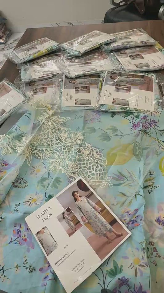 Nureh Riaz arts printed lawn shirt with patches