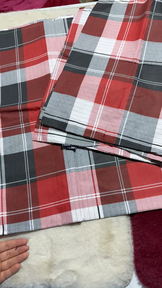 Pure cotton king size bed sheet with 2 pillow covers